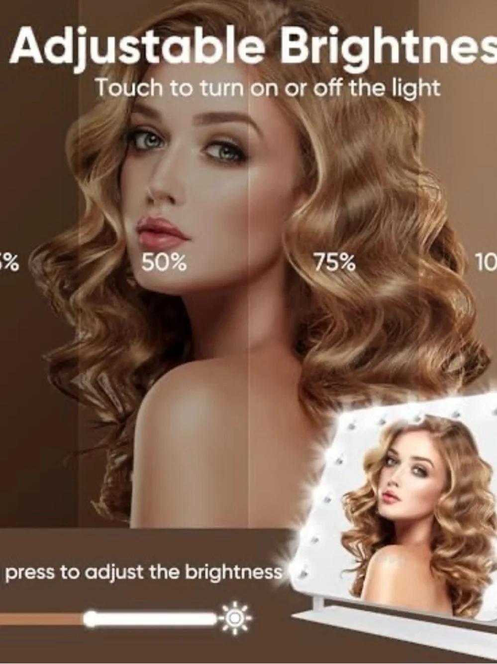 Vanity Lighted Makeup Mirror with Bright White Frame